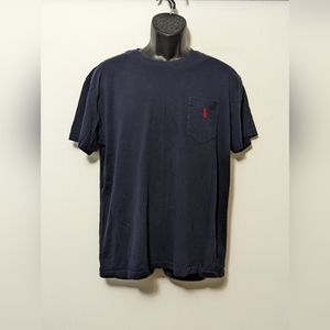 Men's Modern Polo Ralph Lauren Pocket T-shirt Blue Size Medium